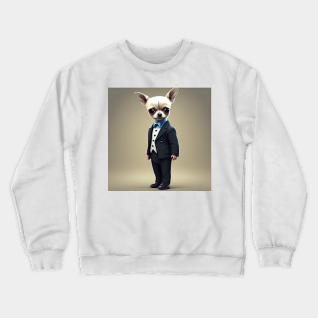 Chihuahua in suit Crewneck Sweatshirt by IDesign23